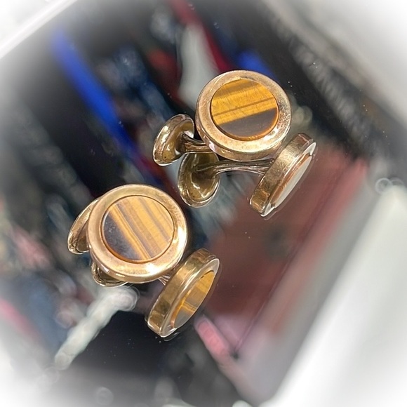 💕Beautiful Vintage Cufflinks with Tigereye💕 - Picture 2 of 5
